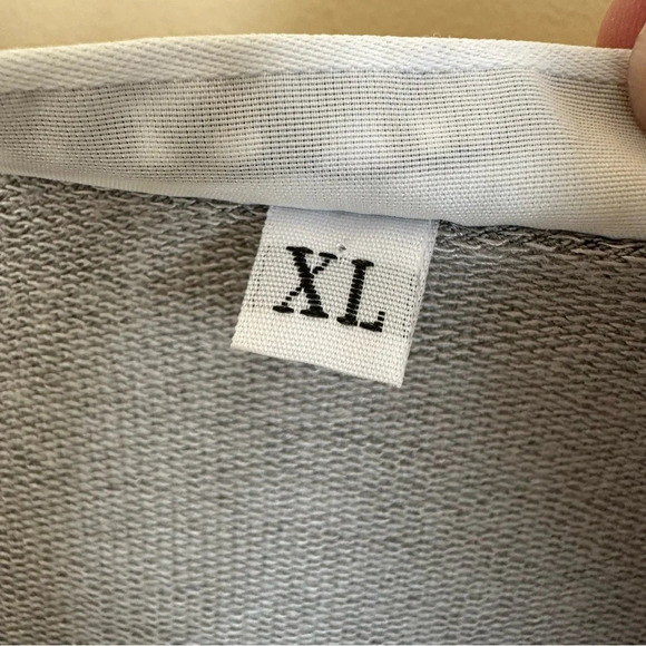 Bryn Walker XL Gray Knit Chevron Print Tunic Top Siro Rayon Stretchy Lagenlook - Picture 4 of 6